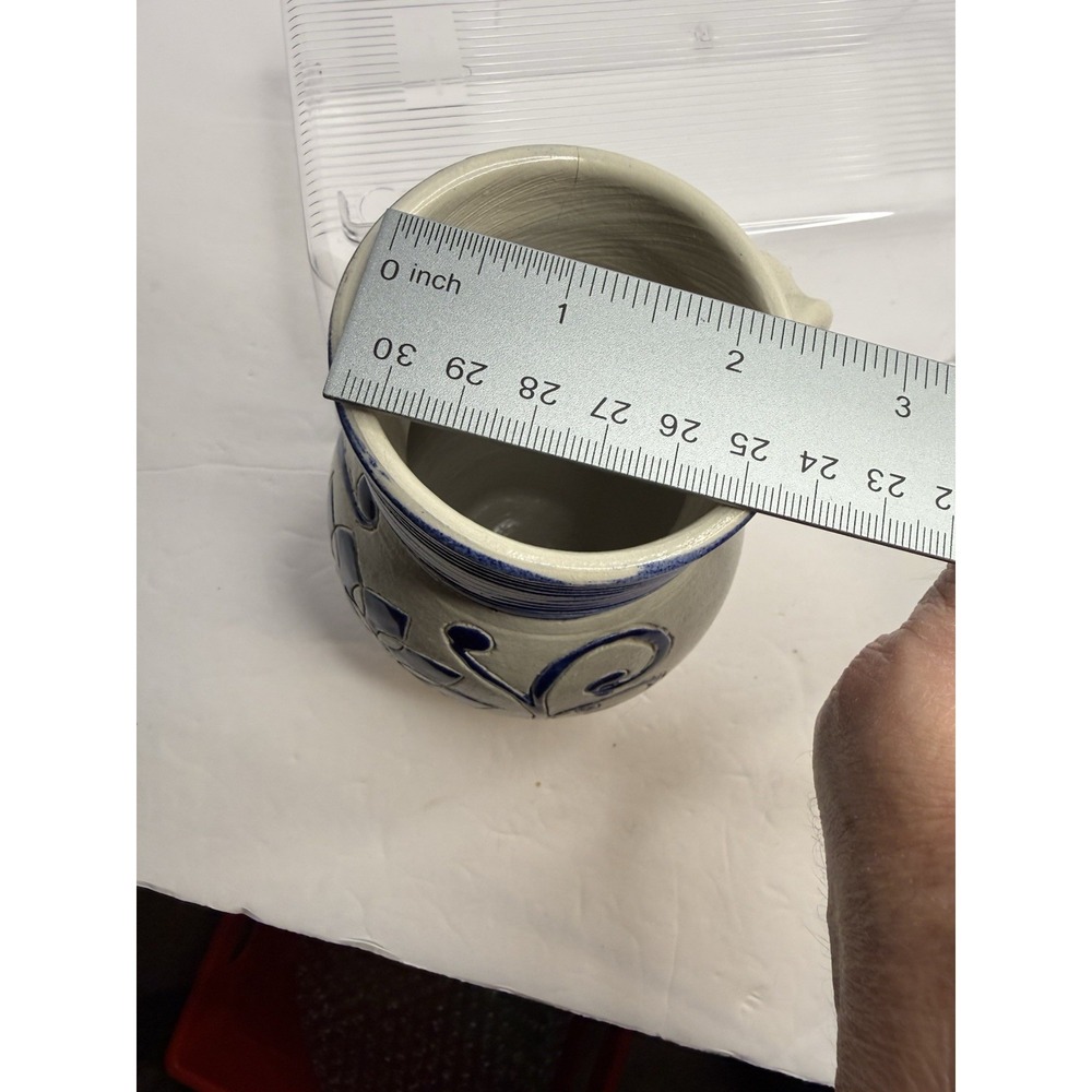 Williamsburg Pottery Cobalt Blue Hand- Thrown Pitcher - Picture 6 of 11